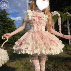 新品 未使用 春夏のお出かけコーデ  ロリータワンピース  フリルたっぷりで可愛い！