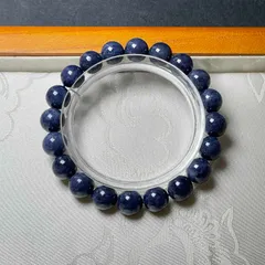天然美品★【 サファイア】★ブレスレット 天然石 青玉 約9.4-9.7mm ZB9432