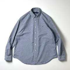 ラルフローレン ボタンダウンシャツ XL ブルー ギンガムチェック カラーポニー刺繍 Polo Ralph Lauren メンズ カジュアルシャツ 上品 夏服