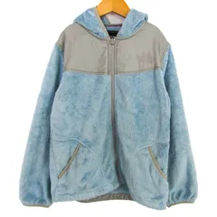 ザ・ノースフェイス フリースジャケット フード付き アウトドア アウター キッズ 女の子用 Mサイズ ブルー×グレー THE NORTH FACE 【中古】