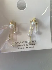 ピアス　パールor ビジュー　ゴールド