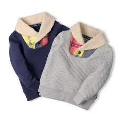 moujonjon ボア衿ニットキルトトレーナー　m54610