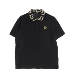 VERSACE (ヴェルサーチ) 23AW グレカカラー付テイラーフィット半袖ポロシャツ A87402 1A06199のサムネイル