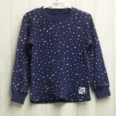 古着　X-girl stages エックスガールステージス 星柄 ワッフル 長袖 Tシャツ ネイビー 110