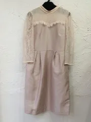 アナトリエ　ピンクベージュワンピース 袖レース