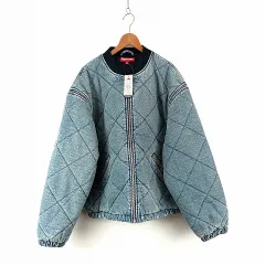 シュプリーム SUPREME Zip-Off Sleeve Quilted Bomber Jacket Denim XL 青ブルー系
