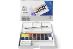 & Newton ウィンザー&ニュートン 水彩絵具 コットマン Winsor ウォーターカラー コンプリートポケットセット ハーフパン 16色セット 18909060