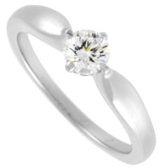 ブルガリ BVLGARI デディカータ ア ヴェネチア トルチェッロ リング 指輪 ダイヤモンド 0.32ct 約12号 Pt950 4.7g G/VS2/3EX レディース【中古】