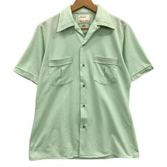 50s レーヨン オープンカラー 半袖 シャツ S フラップ付き 開襟 - メルカリ