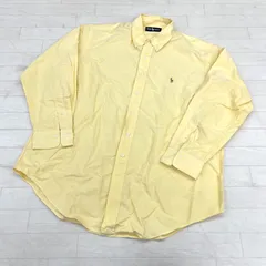 157◎ RALPH LAUREN ボタンダウン シャツ ビックシルエット イエロー メンズ45-86