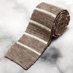 パーフェクトスーツファクトリー PSFA P.S.FA 良品 ネクタイ ニット スクエア タイ ボーダー柄 ナロータイ M-009043 ゆうパケット