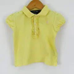 ラルフローレン 半袖ポロシャツ ポロマーク フリル パフスリーブ トップス ストレッチ ベビー 女の子用 24Mサイズ イエロー RALPH LAUREN 【中古】
