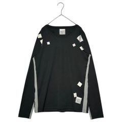 MARITHE FRANCOIS GIRBAUD(マリテフランソワジルボー) 00's Design Neck Long Sleeve Jersey Cut and Sewn 00年代 デザイン ネック 長袖 ジャージィ カットソー  ブラック