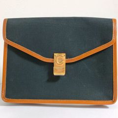 【ヴィンテージ】 CELINE クラッチバッグ セカンドバッグ キャンバス レザー ブラック系 セリーヌ 54