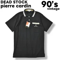 【デッドストック】 90s ピエールカルダン 半袖 カノコ ポロシャツ S ブラックのサムネイル