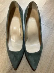 BOUTIQUE OSAKI ブティックオオサキ ポインテッドトゥ ヒール ハイヒール オリーブグリーン 深緑 24cmのサムネイル