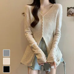 カーディガン ニット セーター トップス  レディース トップス vネック アウター 長袖 ゆったり 前開き シンプル 無地　xkmilyx310