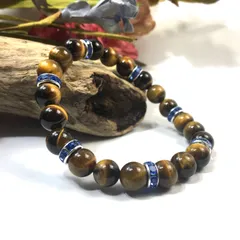 パワーストーン ブレスレット タイガーアイ 天然石ブレス （ブルー）レディース 女性  数珠ブレス 開運 プレゼント ギフト  [9]