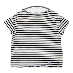 ORCIVAL コットンロードバスクシャツ ボーダー RC-9035 Tシャツ カットソー ホワイト ネイビー レディース オーシバル/オーチバル【中古】5-0809S♪