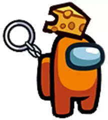 【中古】雑貨 オレンジ(穴あきチーズ) 「Among Us(アモングアス) フィギュアキーチェーン」