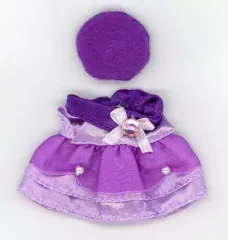 【中古】おもちゃ 女の子のドレス(ベレー帽・パープル) 「シルバニアファミリー」 シルバニアファミリーファンクラブオンラインショップ限定