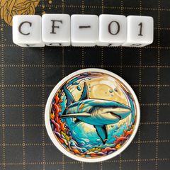 방수 스티커 상어 스테인드 글라스 풍 일러스트 멋진 CF-1