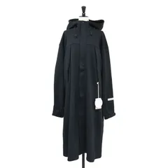 【新品】MONOEARTH モノアース コート ブラック 黒 サイズ:L / 22秋冬 消臭 裏毛 フード付 ロング ガウン / パーカー 長袖 ジップアップ スウェット コットン / アウター ジャケット 上着【レディース】
