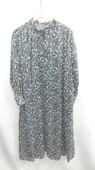 ◇ ⊂ AMERICAN HOLIC アメリカン ホリック 総柄 長袖 ロング丈 ワンピース サイズF ブラック ホワイト レディース E  【1410100034895】