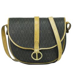 本物 クリスチャン ディオール Christian Dior ハニカム柄 ショルダーバッグ ポシェット PVC ブラック バッグ 中古 【フォロー割】