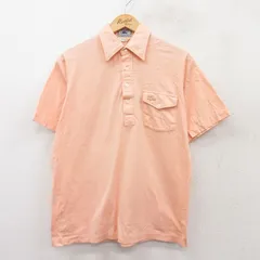 L/古着 ラコステ LACOSTE 半袖 ブランド ポロ シャツ メンズ 90s ワンポイントロゴ コットン 薄オレンジ 25aug05 中古 トップス