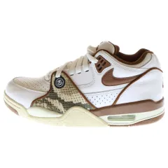 NIKE (ナイキ) ×STUSSY AIR FLIGHT 89 LOW SP WHITE AND PECAN FD6475-100 ローカットスニーカー ホワイト/ブラウン US7/25cm