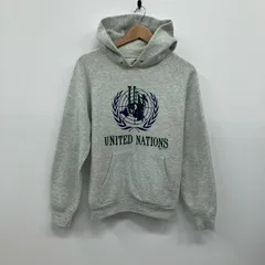 【イオン広店】 中古 FRUIT OF THE LOOM | フルーツオブザルーム パーカー UNITED NATIONS グレー サイズ：M 【101】