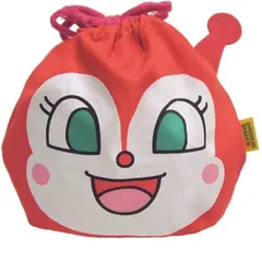 【新品】ドキンちゃん アンパンマン フェイス巾着 通園 幼稚園 保育園 かわいい キャラクター 日本製 キッズ 男の子 女の子 コップ袋 巾着袋 巾着 お弁当袋 給食袋 コップ入れ 子供