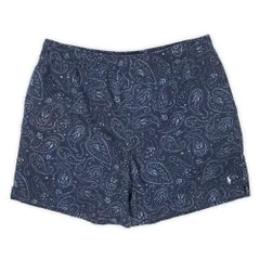 ポロスポーツ POLO SPORT 90s 90年代 コットンショーツ ペイズリー柄 ロゴ 刺繍 ラルフローレン PRL スイムショーツ USA ヴィンテージ アメリカ 古着 メンズ ショートパンツ ネイビー系 総柄 XL【中古】