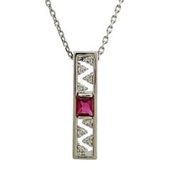 ネックレス Pt900プラチナ ルビー レディース   中古