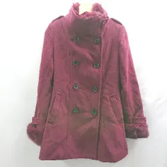 ◇ ⊇◎ SPIRALGIRL スパイラルガール ファー取り外し可能 長袖 ラビットファーコート サイズ1 ダークレッド レディース E  【1503310002782】