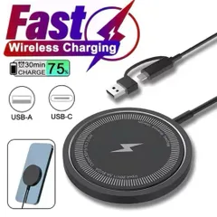 最大30W出力ワイヤレス充電器 急速Qi マグネットiPhone Android