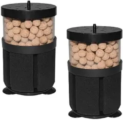 Monica James 水槽 投げ込みタイプ スポンジフィルター ろ過 アクアリウム 酸素 供給 エアレーション エアポンプ 吸盤付属 大型 交換 環境管理 2個セット( クリア,  本体2個/ろ材付属)