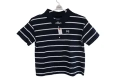 【美品】PEARLY GATES(パーリーゲイツ) ポロシャツ ネイビー白ボーダー レディース 0 055-7160504 ゴルフ用品 2408-0350 中古