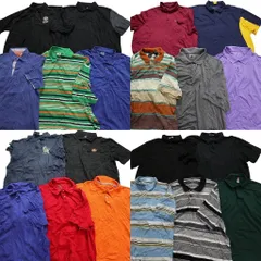 古着卸 まとめ売り ポロシャツ 20枚セット (メンズ 4XL ) バイカラー ボーダー 総柄 ワンポイント ナイキ 中古 古着 MY6524