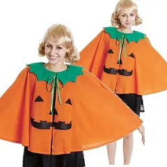 ショートパンプキンマント（女性用）　　[かぼちゃ マント コスプレ ハロウィン 衣装 ハロウィーン イベント コスチューム 仮装]【865650】MM+