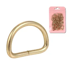 JoyWave Dカン ゴールド 内径15mm50個入 15/20/25mm 鉛検査済み 国内検品 鉄製 細め 金具 ハンドメイド 手芸 レザークラフト D型 カン バッグ ショルダーベルト
