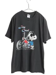 【お得なクーポン配布中!】 00s スヌーピー プリント Tシャツ メンズ レディース L / オールド ピーナッツ オフィシャル キャラクター ブラック バイク ヘビーウェイト