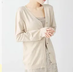 D089 カーディガン レディース Vネックカーディガン ベージュ 春夏秋冬