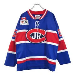 USA製 NHL モントリオール・カナディアンズ ユニフォーム プロチーム ホッケー ブルー(メンズ M)中古 古着 U5685