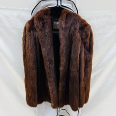 A【ヴィンテージ】EMBA エンバ 毛皮 ショート丈 毛皮コート ブラウン 13サイズ レディース アパレル 上着