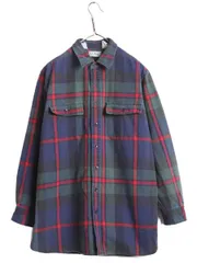 【お得なクーポン配布中!】 90s エルエルビーン チェック シャモア クロス シャツ メンズ L / 90年代 LLBEAN オールド LLビーン アウトドア ネルシャツ コットン 厚手
