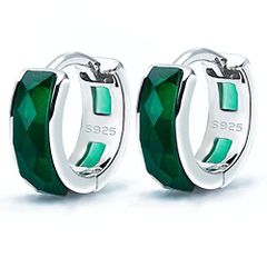 【MOBOTECH】フープピアス 緑ピアス レディース シルバー925 瑪瑙 グリーン 両耳セット フープリング 金属アレルギー対応 アクセサリー リング おしゃれ 人気 シルバー