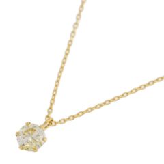 0.331ct/4月誕生石 1P・1粒 ダイヤモンド スライドチェーン ネックレス・ペンダント/K18YG/750-1.6g/イエローゴールド【♀】【S】【レディース】★■557141【中古】