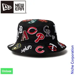 【新品】 ニューエラ  バケット01 チーム ロゴ オールオーバー MLB ブラック 14521658 アウトドア ウェア 帽子 ユニセックス キャップ バケットハット